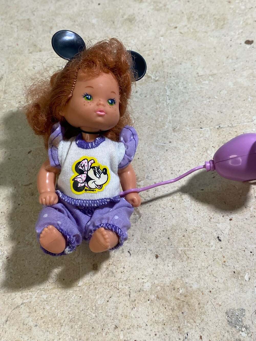 Vintage 1990s Mattel Disney Minnie Mouse Toddler Doll with Balloon